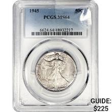 1945 Walking Liberty Half Dollar PCGS MS64