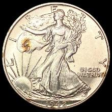 1942-D Walking Liberty Half Dollar CHOICE AU