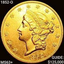 1852-O $20 Gold Double Eagle CHOICE BU+