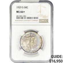 1929-S Walking Liberty Half Dollar NGC MS66+