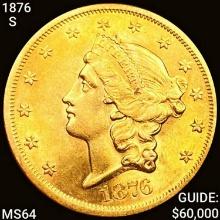 1876-S $20 Gold Double Eagle CHOICE BU