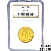 1880-CC $10 Gold Eagle NGC AU55