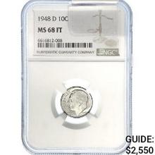 1948-D Roosevelt Dime NGC MS68 FT