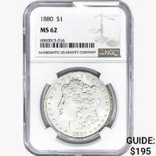 1880 Morgan Silver Dollar NGC MS62