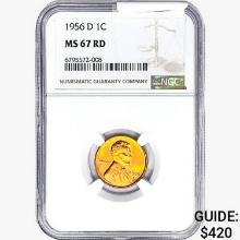 1956-D Wheat Cent NGC MS67 RD