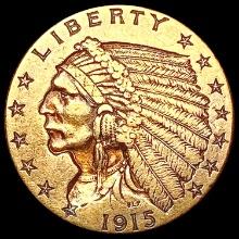 1915 $2.50 Gold Quarter Eagle CLOSELY UNCIRCULATED