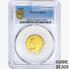 1912 $5 Gold Half Eagle PCGS MS62