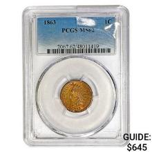 1863 Indian Head Cent PCGS MS62