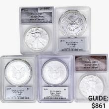 1998-2017 [5] Silver Eagle PCGS/ANACS MS69/70