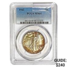 1942 Walking Liberty Half Dollar PCGS MS64