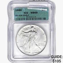 1986 Silver Eagle ICG MS69