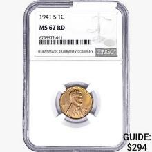 1941-S Wheat Cent NGC MS67 RD