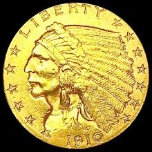 1910 $2.50 Gold Quarter Eagle CLOSELY UNCIRCULATED