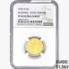 1995-W .2419oz. Gold $5 Olympics NGC PF69 UC