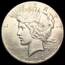 1928 Silver Peace Dollar NEARLY UNCIRCULATED