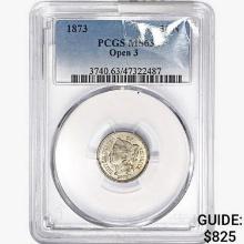 1873 Nickel Three Cent PCGS MS63 Open 3