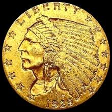 1929-S $2.50 Gold Quarter Eagle CLOSELY UNCIRCULAT