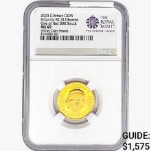 2023 G.Britain Â£25 1/4oz. Gold 351st NGC MS69 Brit