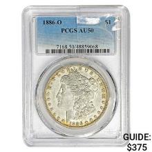 1886-O Morgan Silver Dollar PCGS AU50