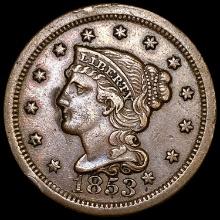 1853 Braided Hair Large Cent CLOSELY UNCIRCULATED