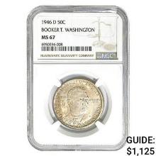 1946-D Booker T Half Dollar NGC MS67