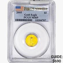 2005 $5 1/10oz. Gold Eagle PCGS MS69