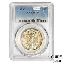 1945-S Walking Liberty Half Dollar PCGS MS64