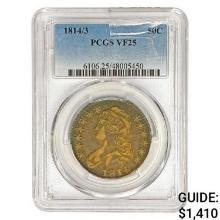 1814/3 Capped Bust Half Dollar PCGS VF25