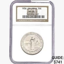 1936 Columbia Half Dollar NGC MS66