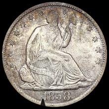 1858-O Seated Liberty Half Dollar NEARLY UNCIRCULA