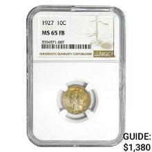 1927 Mercury Silver Dime NGC MS65 FB