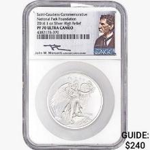 2016 1oz. SILV. St. Gaudens Commem. NGC PF70 UC HR