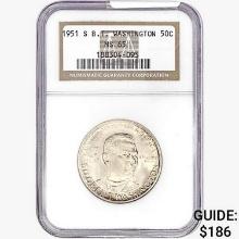 1951-S Booker T Half Dollar NGC MS65