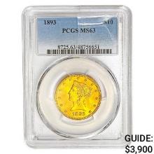 1893 $10 Gold Eagle PCGS MS63