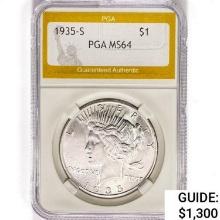 1935-S Silver Peace Dollar PGA MS64