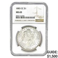 1883-CC Morgan Silver Dollar NGC MS65