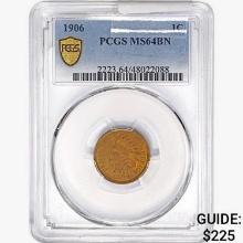 1906 Indian Head Cent PCGS MS64 BN