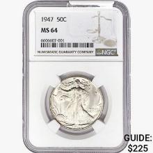 1947 Walking Liberty Half Dollar NGC MS64