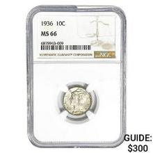 1936 Mercury Silver Dime NGC MS66