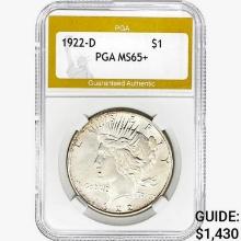 1922-D Silver Peace Dollar PGA MS65+