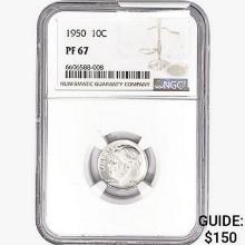 1950 Roosevelt Dime NGC PF67