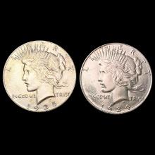 [2] Peace SilveDollars [1934-D, 1935] CLOSELY UNCI