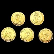 [5] Varied 1/10gm Gold Coinage [[2] 1979, [3] 1980