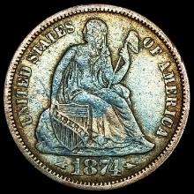 1874 Arws Seated Liberty Dime CLOSELY UNCIRCULATED