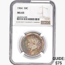 1964 Kennedy Half Dollar NGC MS65