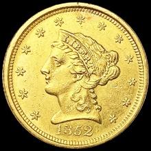 1852 $2.50 Gold Quarter Eagle UNCIRCULATED