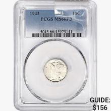 1943 Mercury Silver Dime PCGS MS66 FB