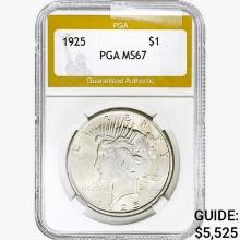 1925 Silver Peace Dollar PGA MS67