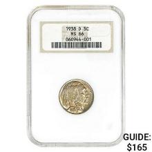 1938-D Buffalo Nickel NGC MS66