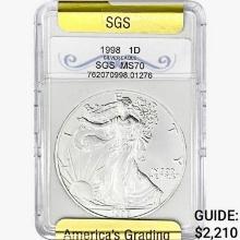 1998 Silver Eagle SGS MS70